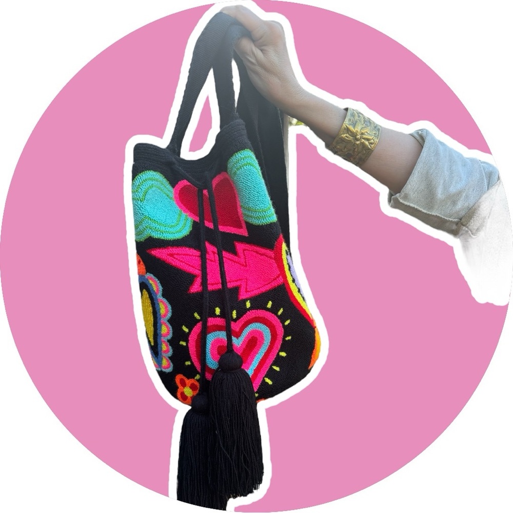 Handmade heart crossbody bag